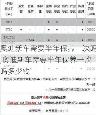 奥迪新车需要半年保养一次吗,奥迪新车需要半年保养一次吗多少钱