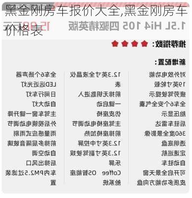 黑金刚房车报价大全,黑金刚房车价格表