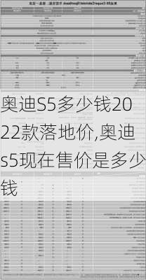 奥迪S5多少钱2022款落地价,奥迪s5现在售价是多少钱