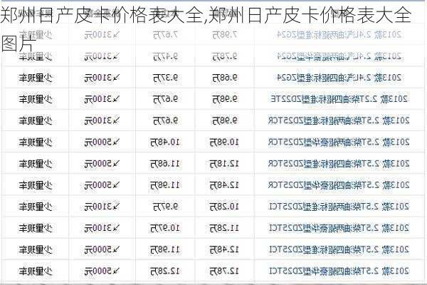 郑州日产皮卡价格表大全,郑州日产皮卡价格表大全图片