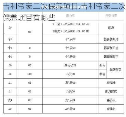 吉利帝豪二次保养项目,吉利帝豪二次保养项目有哪些