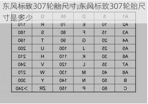 东风标致307轮胎尺寸,东风标致307轮胎尺寸是多少