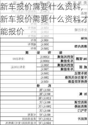 新车报价需要什么资料,新车报价需要什么资料才能报价