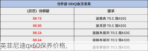 英菲尼迪qx60保养价格,