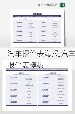 汽车报价表海报,汽车报价表模板