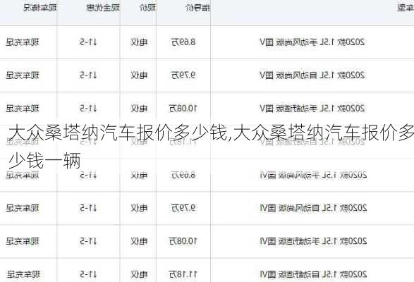 大众桑塔纳汽车报价多少钱,大众桑塔纳汽车报价多少钱一辆