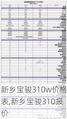 新乡宝骏310w价格表,新乡宝骏310报价