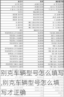 别克车辆型号怎么填写,别克车辆型号怎么填写才正确