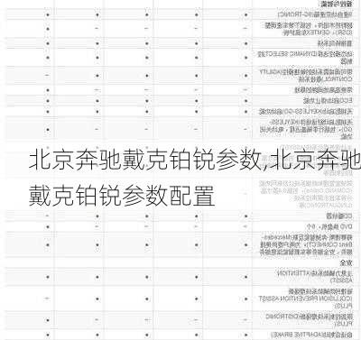 北京奔驰戴克铂锐参数,北京奔驰戴克铂锐参数配置