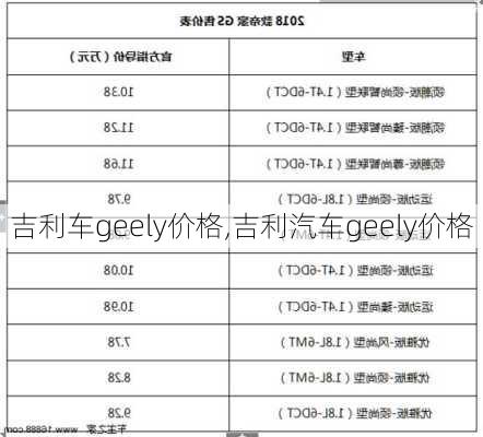 吉利车geely价格,吉利汽车geely价格