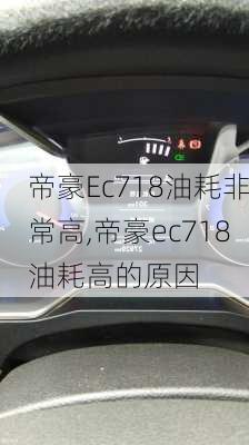 帝豪Ec718油耗非常高,帝豪ec718油耗高的原因