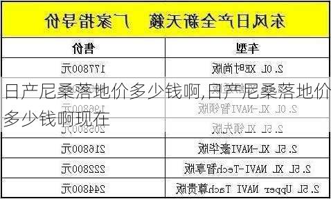 日产尼桑落地价多少钱啊,日产尼桑落地价多少钱啊现在