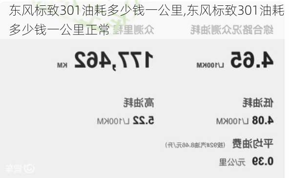 东风标致301油耗多少钱一公里,东风标致301油耗多少钱一公里正常