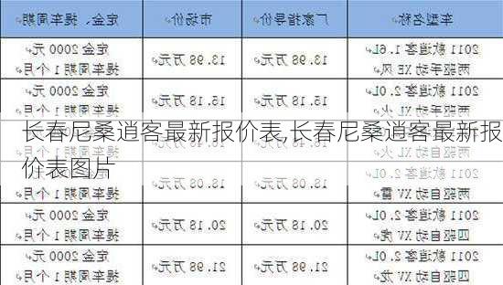 长春尼桑逍客最新报价表,长春尼桑逍客最新报价表图片