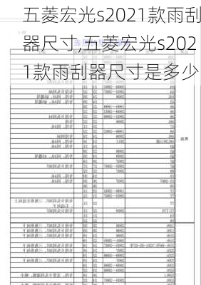 五菱宏光s2021款雨刮器尺寸,五菱宏光s2021款雨刮器尺寸是多少