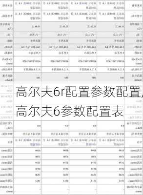 高尔夫6r配置参数配置,高尔夫6参数配置表