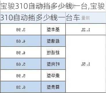 宝骏310自动挡多少钱一台,宝骏310自动挡多少钱一台车