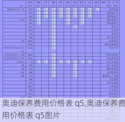 奥迪保养费用价格表 q5,奥迪保养费用价格表 q5图片