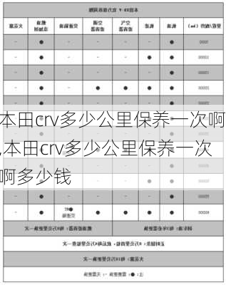 本田crv多少公里保养一次啊,本田crv多少公里保养一次啊多少钱