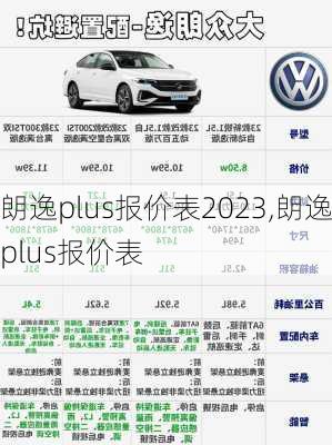 朗逸plus报价表2023,朗逸plus报价表