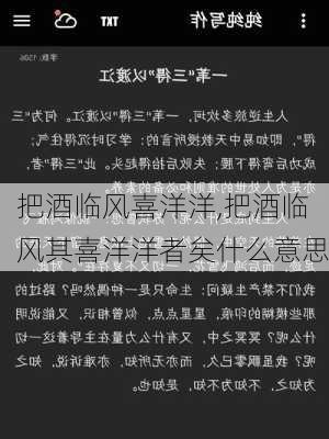 把酒临风喜洋洋,把酒临风其喜洋洋者矣什么意思