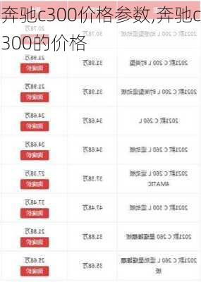 奔驰c300价格参数,奔驰c300的价格