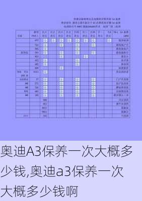 奥迪A3保养一次大概多少钱,奥迪a3保养一次大概多少钱啊