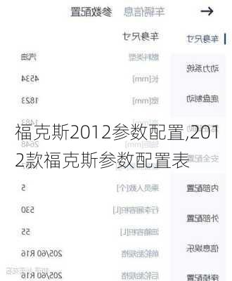 福克斯2012参数配置,2012款福克斯参数配置表