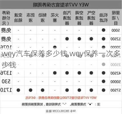 wey汽车保养多少钱,wey保养一次多少钱